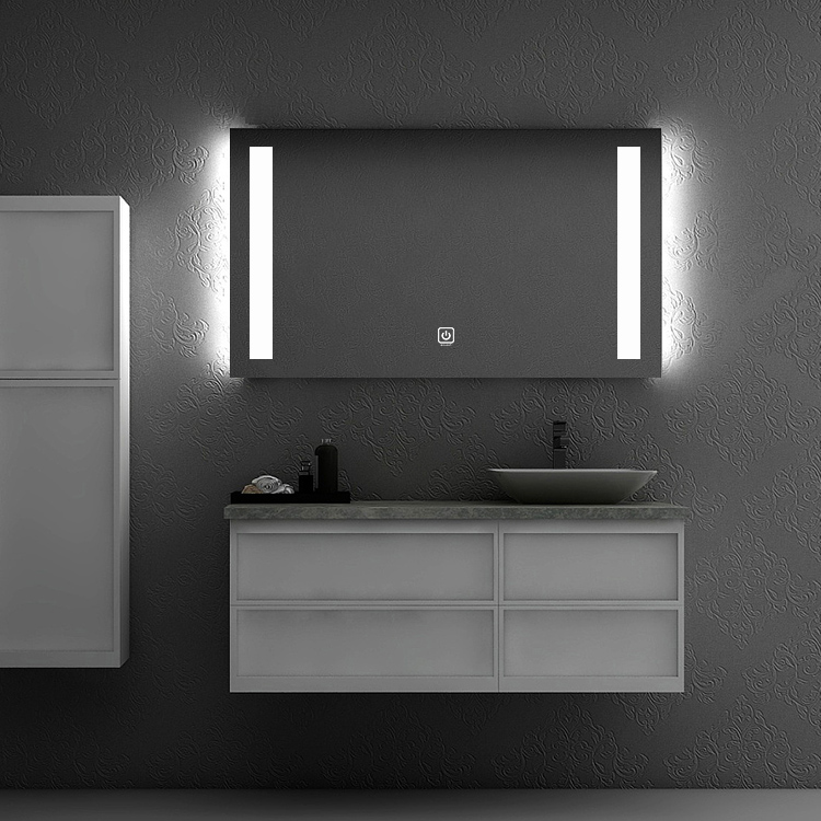 Frameless LED Bathroom Vanity Mirror with 3-Color Lighting, Stepless Dimming & Built-In Demister