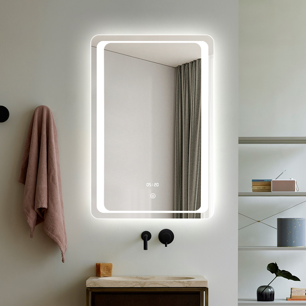 Specchio da Bagno LED Luminoso Senza Cornice con Pellicola Antideflagrante sul Retro